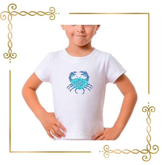 Kids Beautiful openwork crab, embroidery design to the direct down