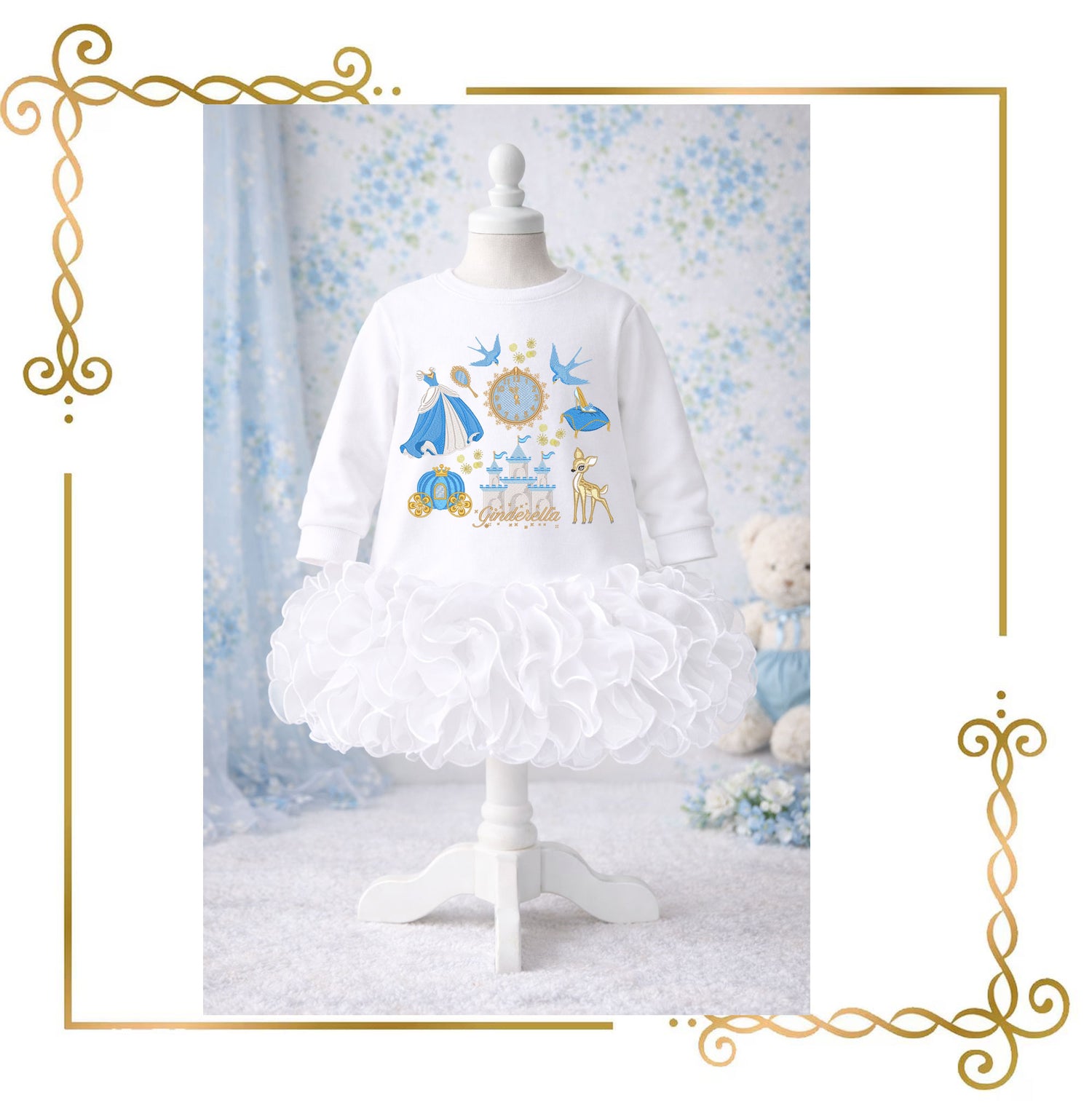 Cinderella Embroidery Design Set – 9 Files Princess, Castle, Carriage, Clock –  Bundle, only manual digitization (Digital)
