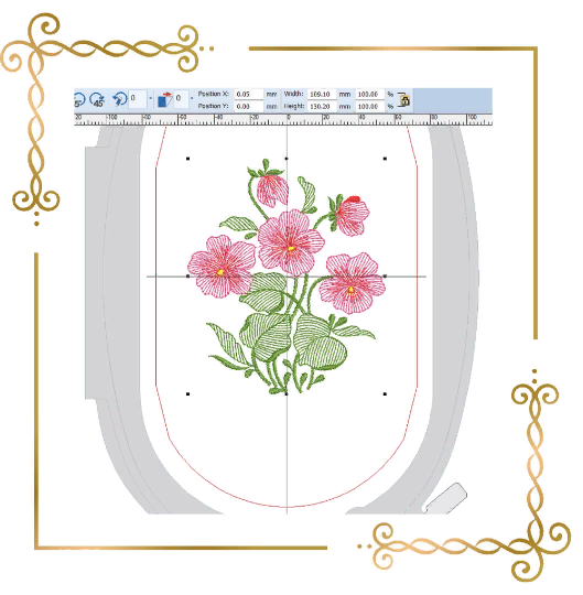 Flowers pansies bouquet cornflowers machine embroidery design digital