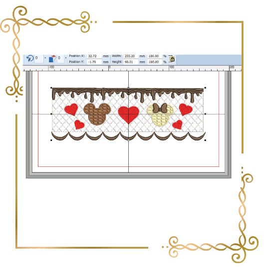Smocking Plates chocolate Mickey Minnie Heart Design Plate digital machine embroidery design