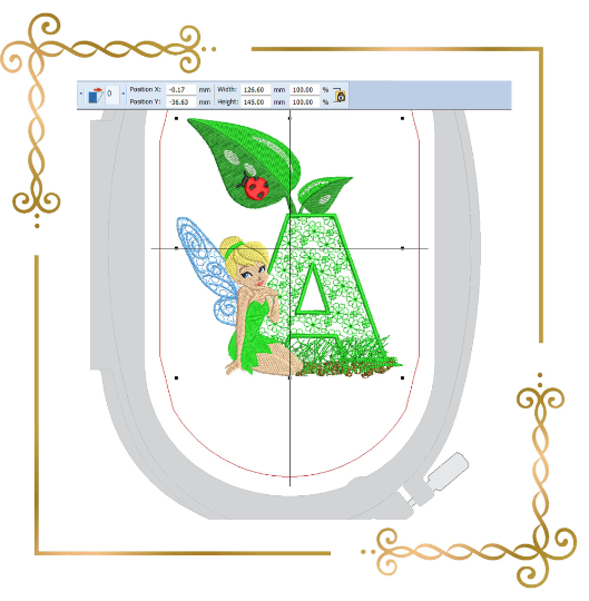 Alphabet applique Tinker Bell Princess Disney Fabulous Fairy Digital Embroidery Design