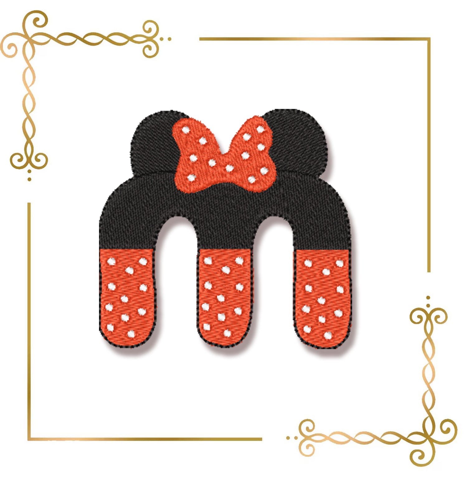 Minnie Mouse letter M  Digital Embroidery Design File