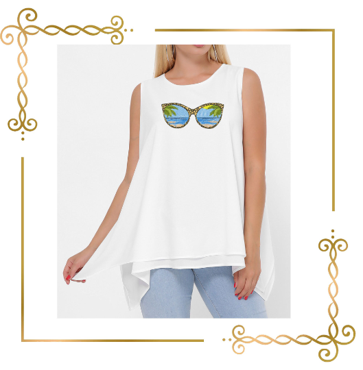 Super trendy sunglasses Dream beach, embroidery design to the direct download.