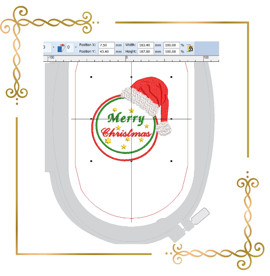 Christmas santa claus cap Merry Christmas Greetings machine embroidery design digital