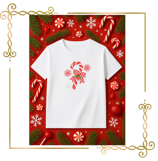 Winter Christmas Candy Cane with red plaid gift ribbon Mistletoe 2 Sizes embroidery design