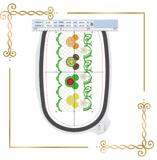 Smocking Plate Mickey Mouse and Minnie Mouse fruits, orange, lemon, kiwi,  watermelon, summer, machine embroidery design to the direct download