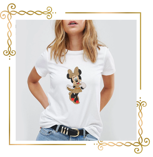 Minnie Mouse dressed Gucci parody digital embroidery design 