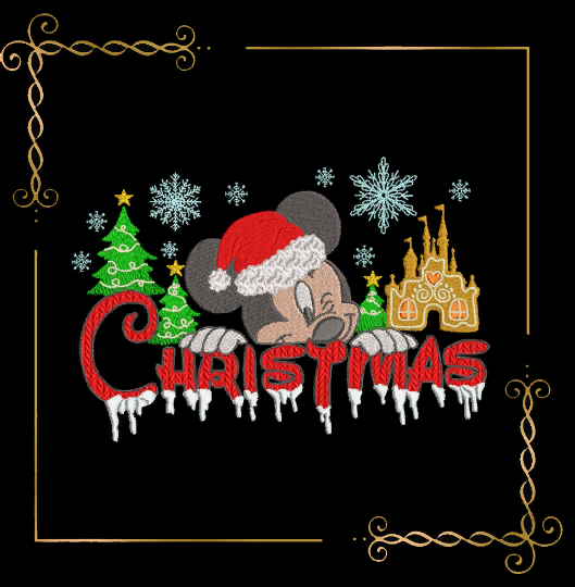 Christmas-Mickey-Mouse-Santa-Claus-Gingerbread-Palace-digital-machine-embroidery-design