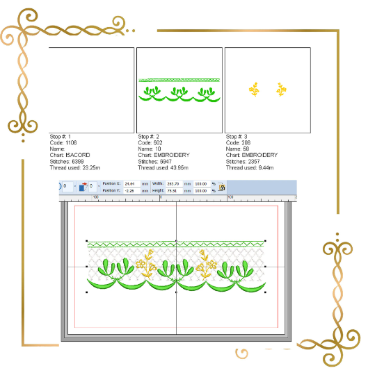 Smocking Plate flower machine embroidery design