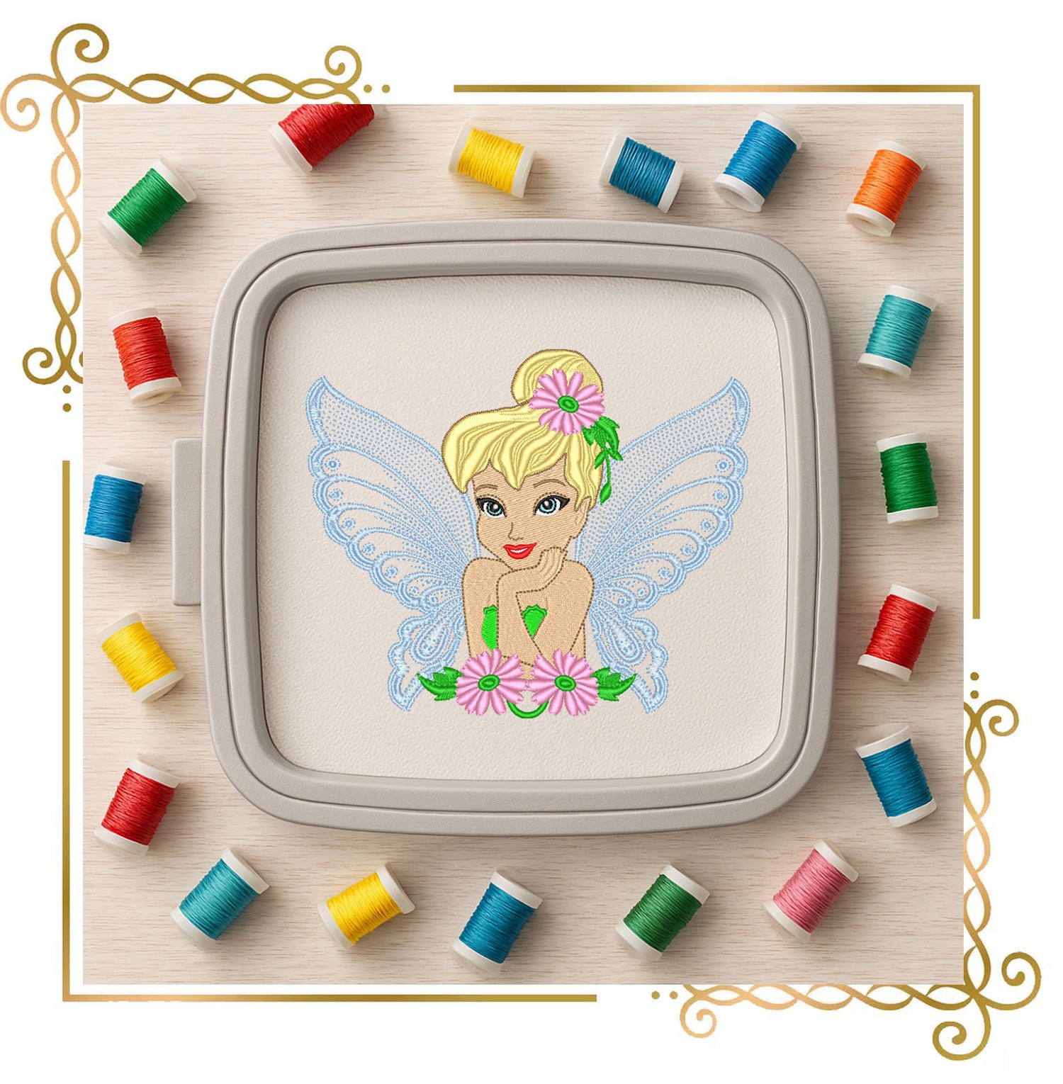 Princess Tinkerbell -Disney cartoon character- Fabulous Fairy -Embroidery design
