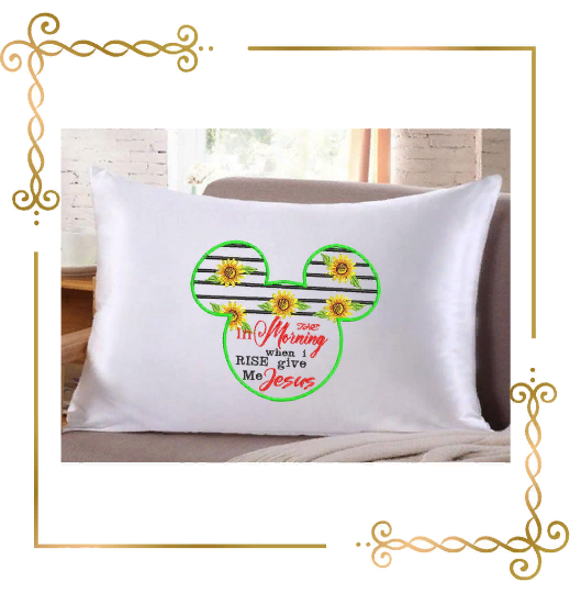 Easter Mickey Mouse Head  Easter Sunflower machine embroidery design
