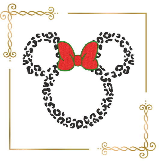 Mickey and Minnie Mouse head panther machine embroidery design digital