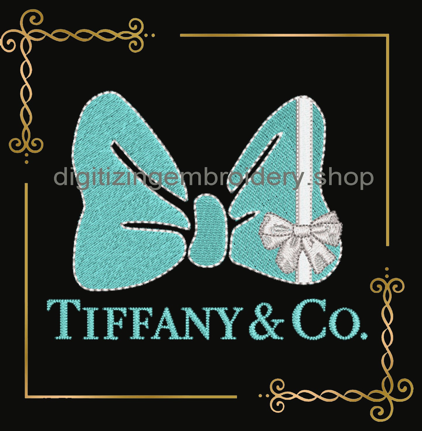 Minnie Mouse bow fashion TIFFANY embroidery design digital