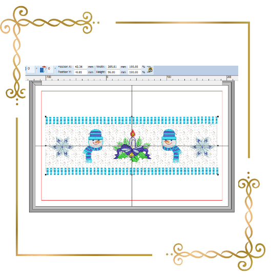 Smocking Plate Christmas snowman snowflakes digital machine embroidery design