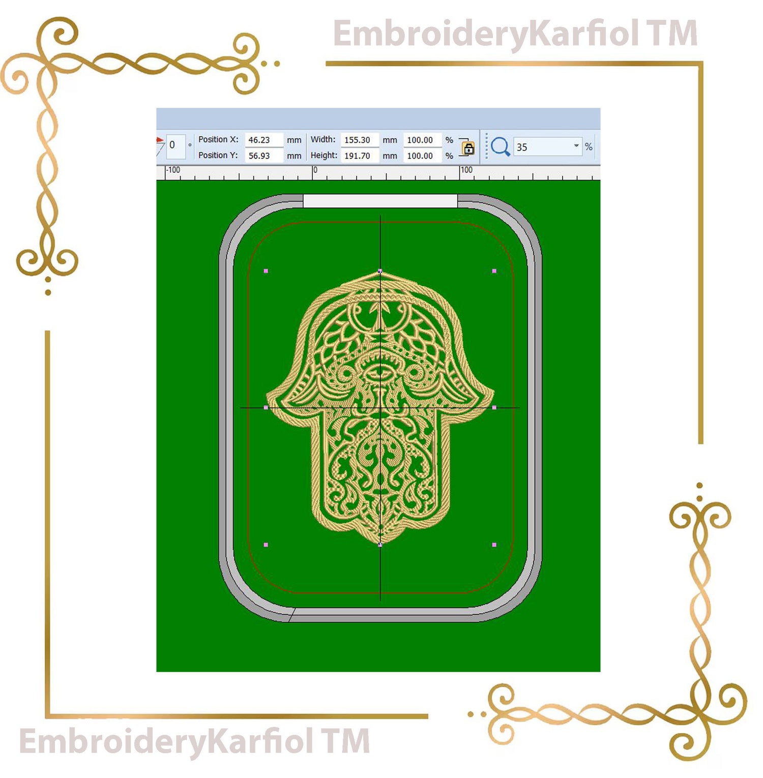 Religion Embroidery Design Hamsa Hand, Ornamental Symbolic Decor, Evil Eye Machine Embroidery Pattern, Instant Download
