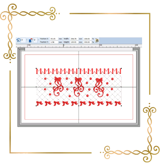 Smocking plate embroidery design bows Design Plate for dress machine embroidery design  to the direct download.