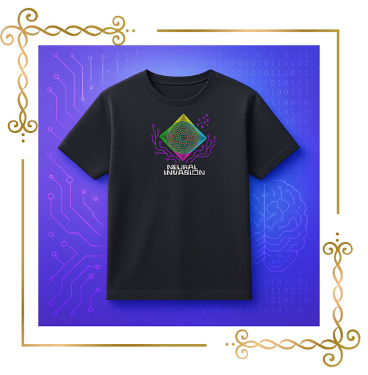 T-shirt NEURAL INVASION — The Future Has Arrived Modern Embroidery Design – Instant Download