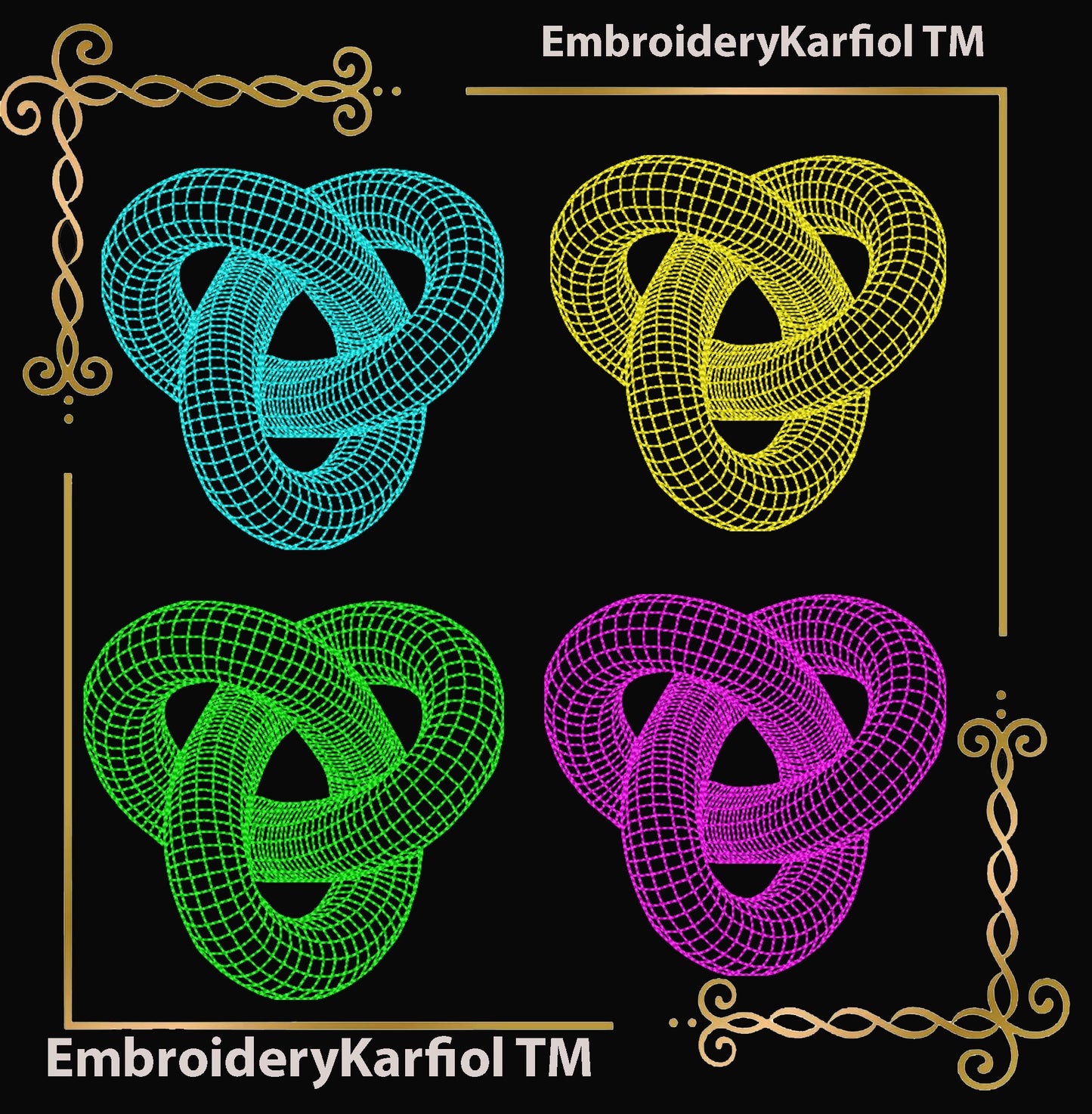 T-shirt Endless Path – Abstract AI-Inspired Modern Embroidery Design – Instant Download