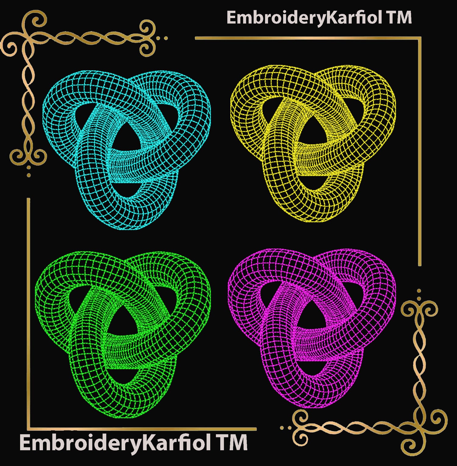 T-shirt Endless Path – Abstract AI-Inspired Modern Embroidery Design – Instant Download