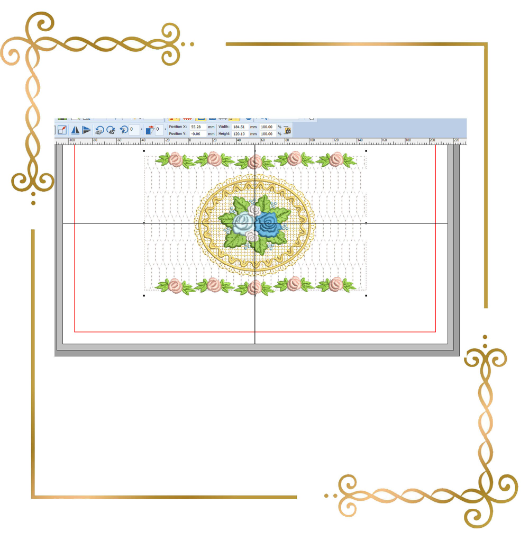 Smocking Plate bouquet of roses in a beautiful frame Smocking Plate Design machine embroidery design to the direct download