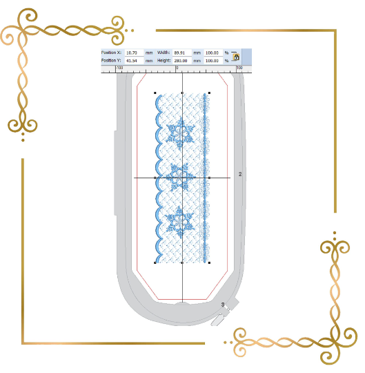 Smokplatte Stickmuster Schneeflocke Designplatte für Kleid Maschinenstickmuster zum direkten Download.