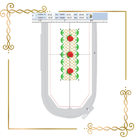 Smocking plate Roses flowers Design Plate machine embroidery design 