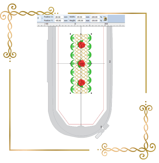 Smocking plate Roses flowers Design Plate machine embroidery design