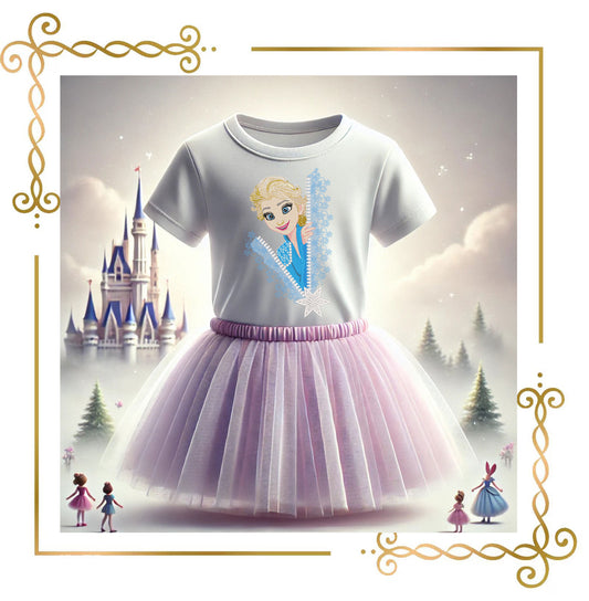 Embroidery Design Ice Queen Elsa Zipper Peek  –  Winter,  Snow Princess and Snowflakes  Frozen