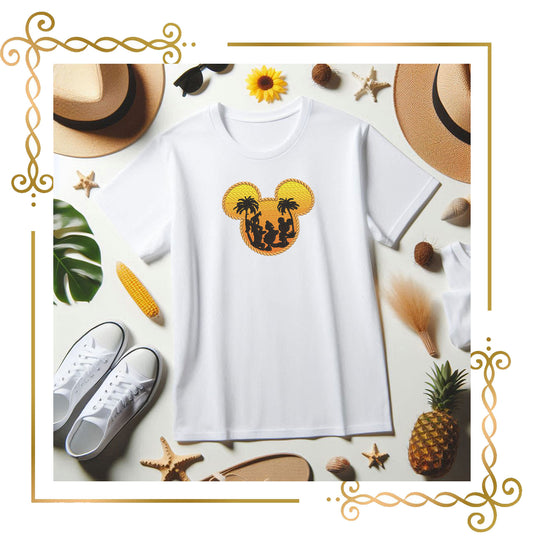 Mickey Mouse аnd his friends - Tropical Sunset Silhouettes - Inspired Vacation - Machine Embroidery design