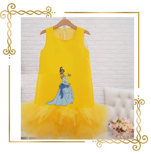 Princess Tiana with the frog Disney character machine Embroidery design  