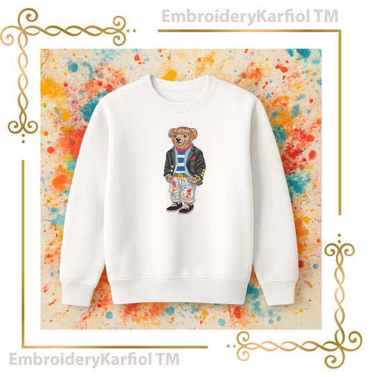 Teddy Bear - Preppy Fashion Bear Embroidery Design – Designer Stylish Teddy (Digital File)