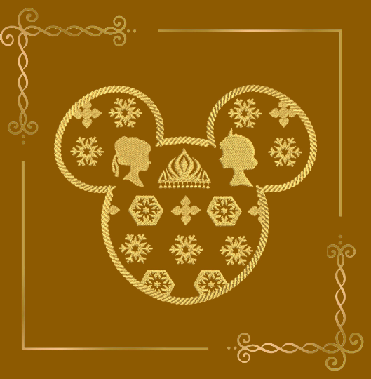 Princess,  Winter, frozen, Elsa, Anna, mouses head, snowflakes,  2 sizes, 2 options,  embroidery design to the direct download.