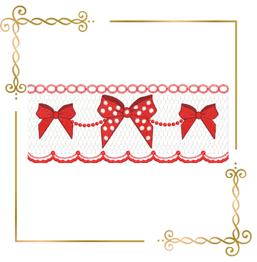 Smocking plate embroidery design  bows   Design Plate for dress machine embroidery design  to the direct download.