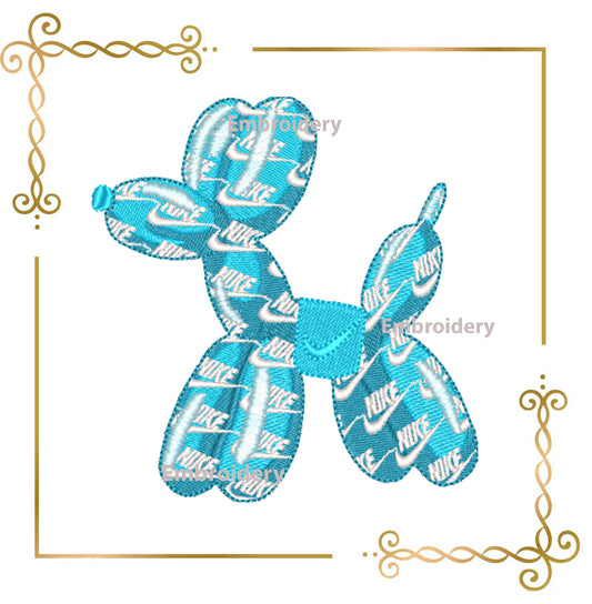 Balloon Dog Pattern (nike) and Bow Machine Embroidery Design