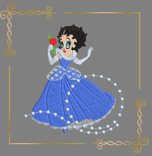 Princess Betty Boop, Princess, Digital Embroidery, Design File to the direct download.