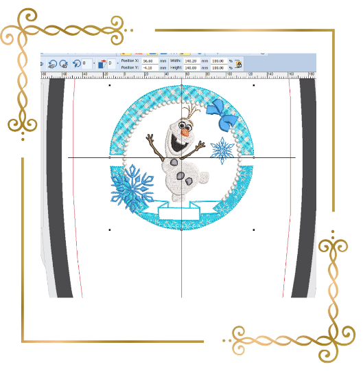 Christmas Frozen Olaf snowflakes Winter digital machine embroidery design