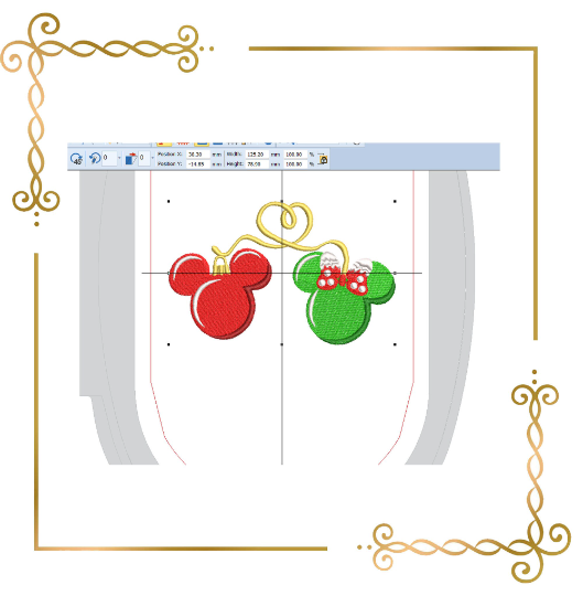 Christmas Minnie Mouse and Mickey Mouse  tree toys Disney machine  embroidery design to the direct download.