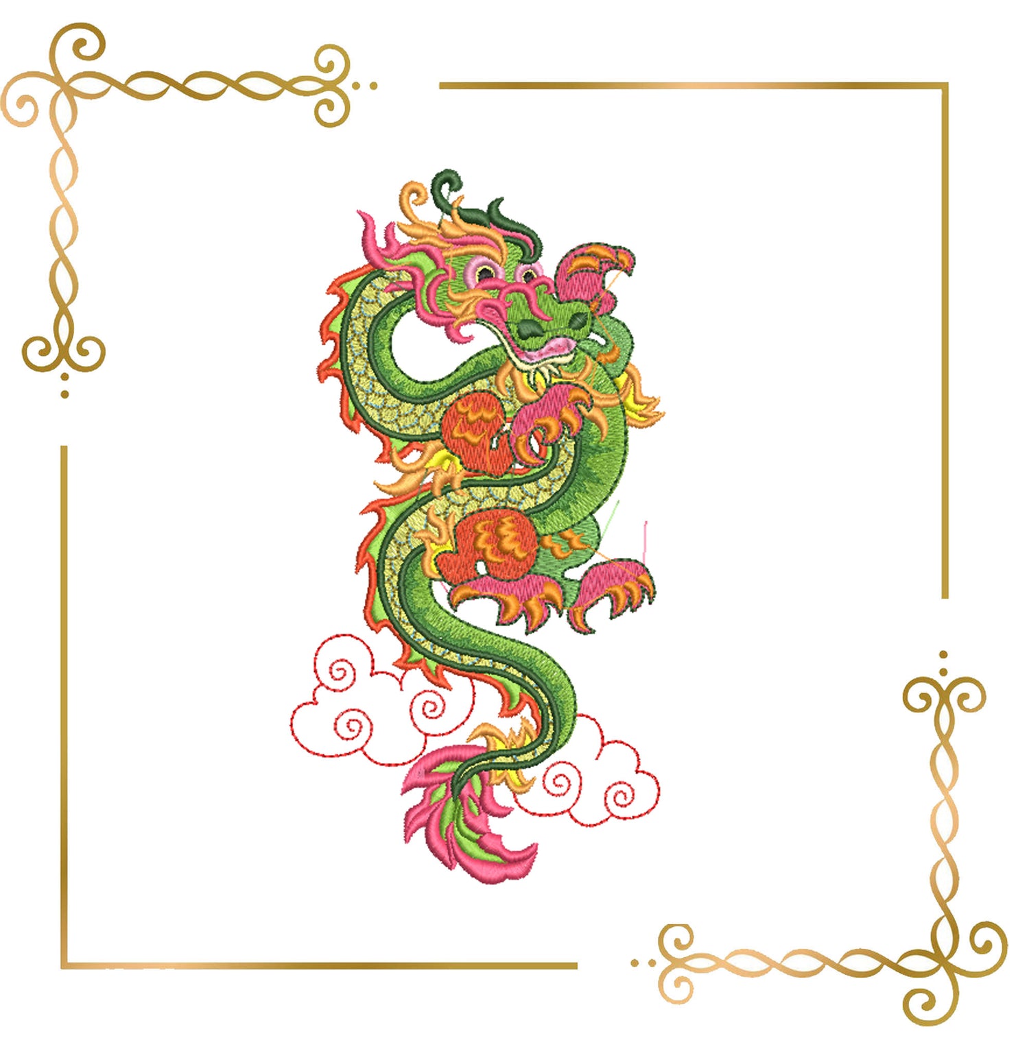 Animals Dragon digital machine embroidery design