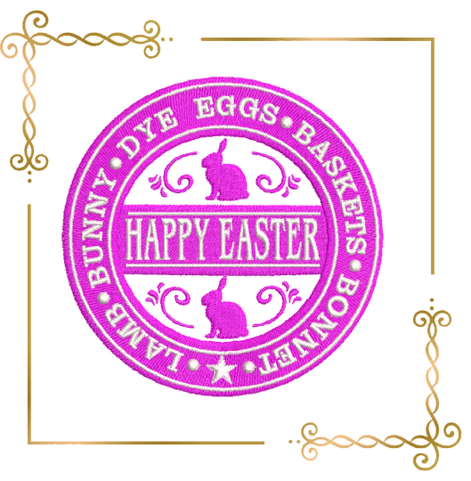 Easter  holiday stamp starbucks labeled lettering Bunny machine embroidery design