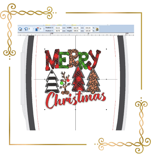 Christmas Winter Christmas trees Merry Christmas lettering digital machine embroidery design