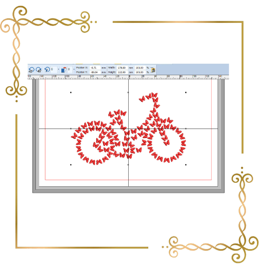 Miscellaneous,  Butterfly bicycle 2 Sizes embroidery design to the direct download.