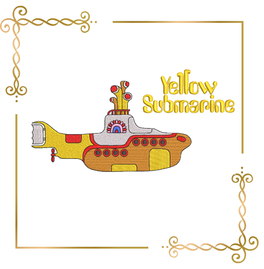 Cartoon Characters Yellow Submarine cartoon,  Sea, Music,   machine embroidery design  the direct download