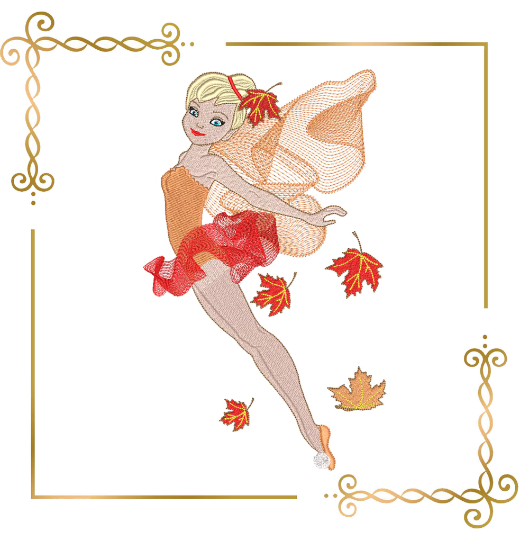 Princess-Fabulous-Fairy-Tinker-Bell-fall-leafs-digital-machine-embroidery-design