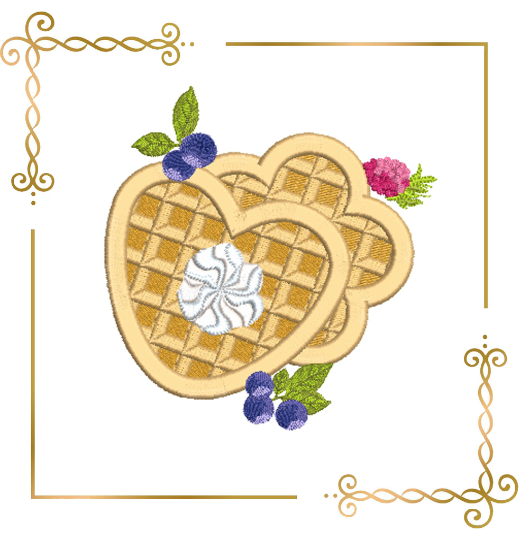 ice cream Sweet Surprise, cookies, waffles, strawberries 1 Sizes embroidery design