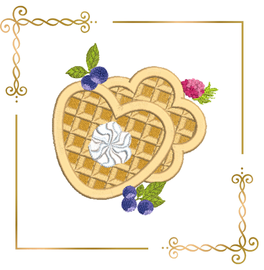 Eiscreme Süße Überraschung, Kekse, Waffeln, Erdbeeren 1 Größen Stickmuster