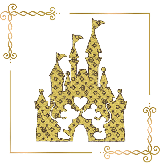 Mickey and Minnie Mouse castle love valentines day digital machine embroidery design