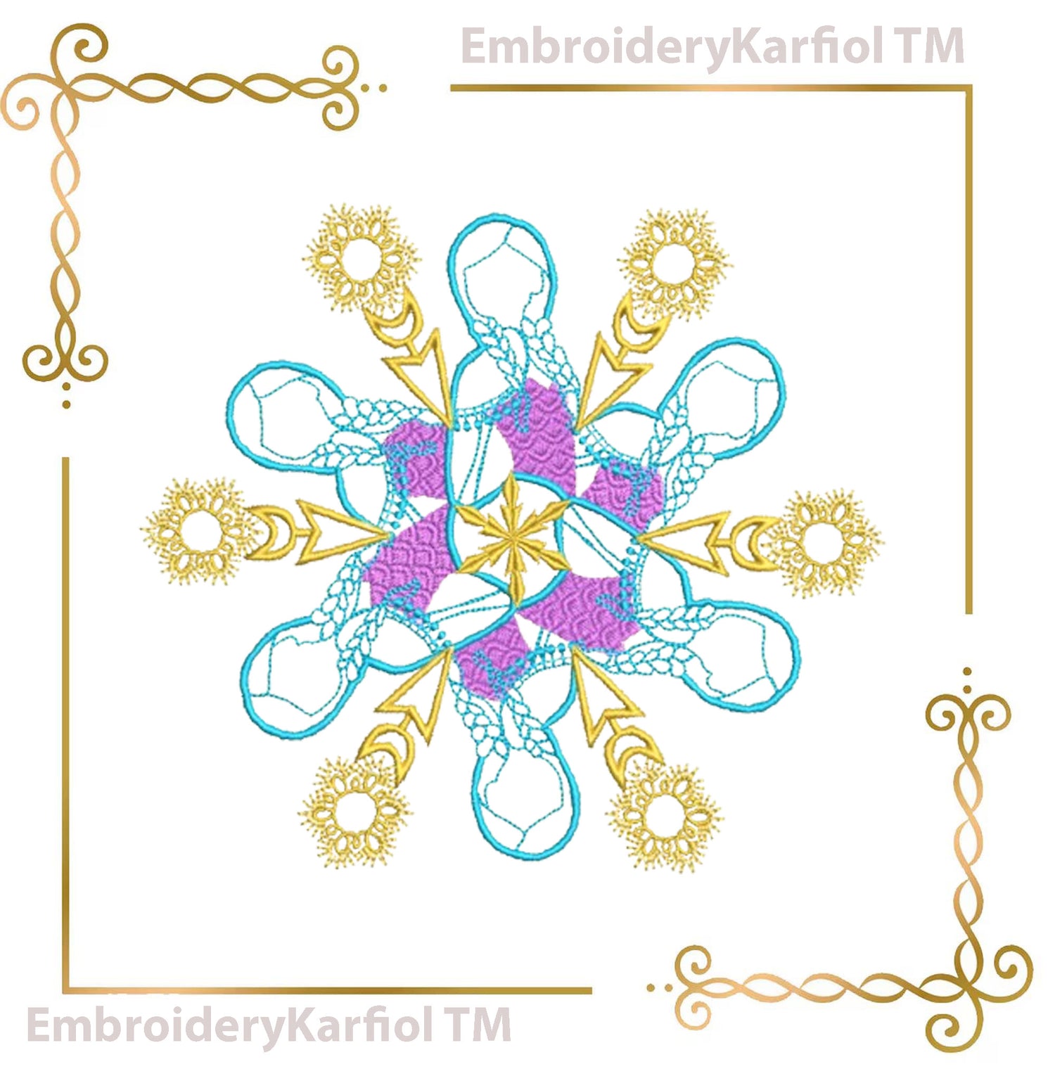 Christmas Anna Snowflake Embroidery Design, Winter Princess, Frozen Inspired Pattern