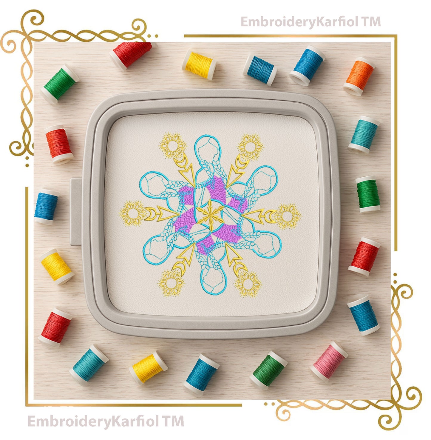 Frozen Princess Snowflake Set – 3 Embroidery Designs (Elsa, Anna, Olaf)