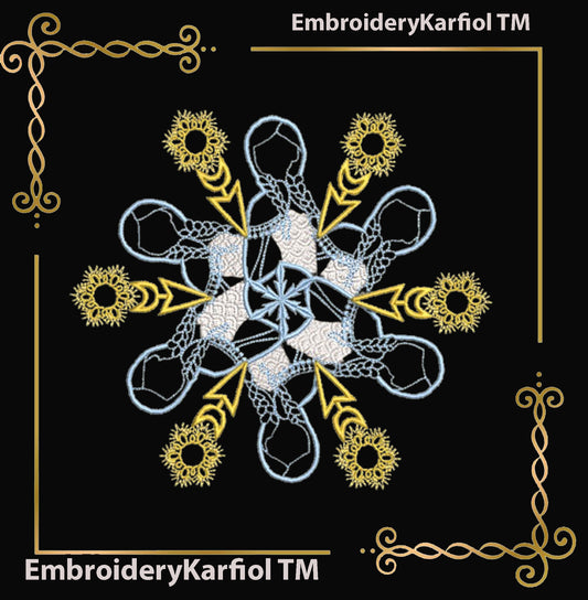 Christmas Anna Snowflake Embroidery Design, Winter Princess, Frozen Inspired Pattern