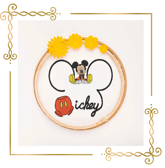 Mickey Mouse Disney character head mouse shorts machine embroidery design 